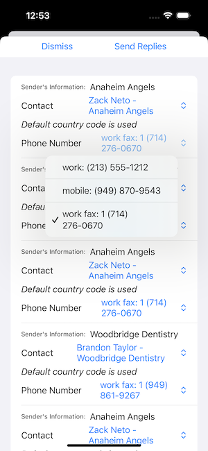 Fax Echo Bulk Reply Screen